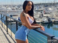 Latina MILF Zoey Sinn models a bikini at a marina prior to oral & vaginal sex - Photo #3