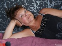 Kinky granny Assol lets out her big saggy juggs and shows off her twat - Photo #1