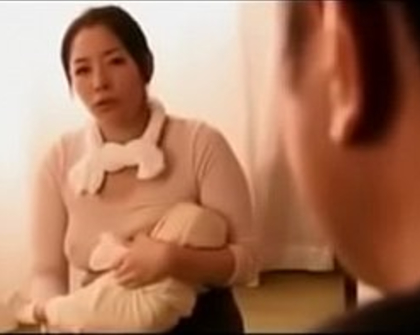 Japanese salesman sucks milky boobs photo picture