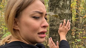 crazy maniac was watching the girl ! then he fucked her in the woods