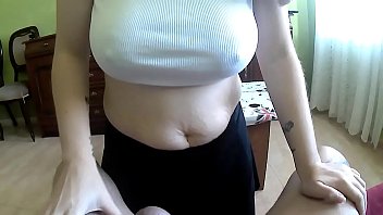 Big-titted schoolgirl has to study, she wants to give me a hard, fat dick sucking | she mounts my dick she shoves it inside | she cums inside me and I keep fucking.