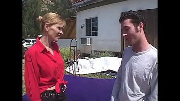 Blonde milf fucked by a young slacker