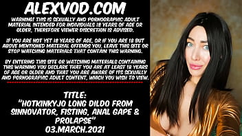 Hotkinkyjo long dildo from sinnovator, belly bulge, fisting, anal gape & prolapse