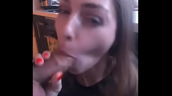 Passionate deep blowjob. Hotwife is sucking a big cock. Anastasia Ocean home video
